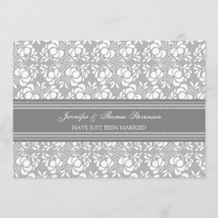 Tarjetas de Invitación Gray Damask Just Casried