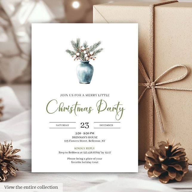 Tarjetas de Invitación Minimalistas Bohemias Terro (Minimalist Bohemian Earthy Neutral Holiday Invitation)