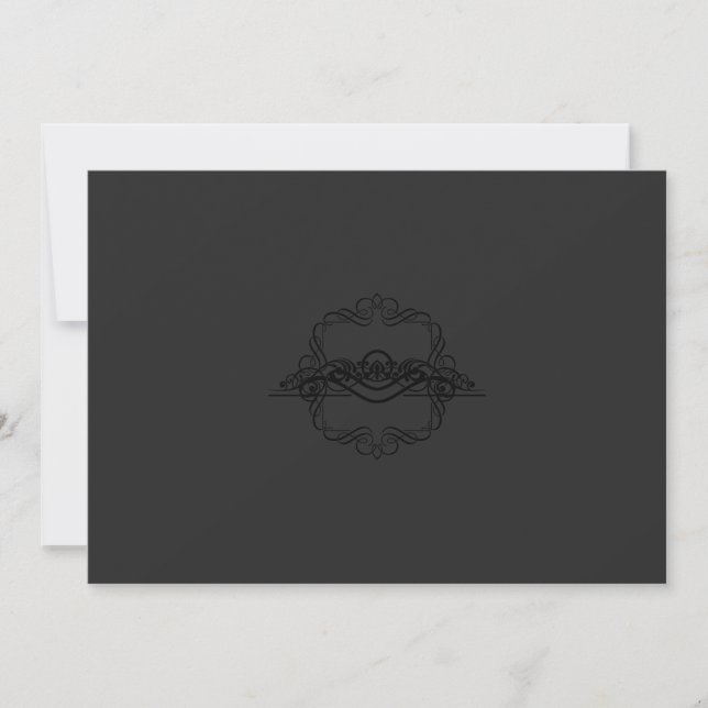 Tarjetas de Invitación | Negro Elegante – Diseño O (Anverso)
