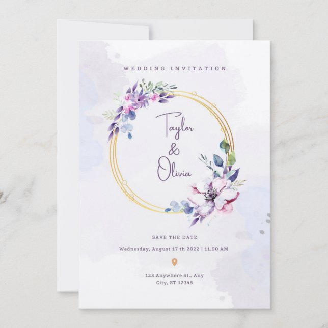 tarjetas de invitación para aniversario de bodas (Anverso)