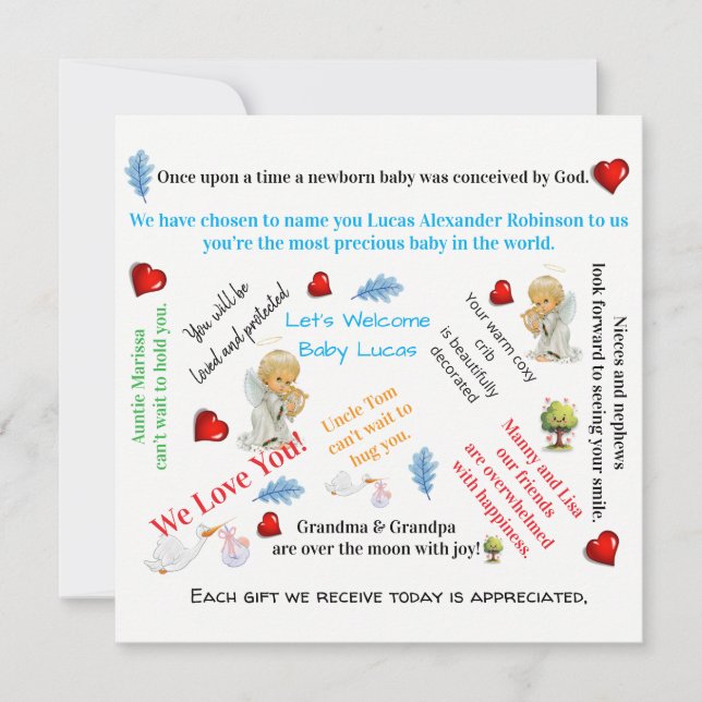 Tarjetas de Invitación para Baby Shower (Anverso)
