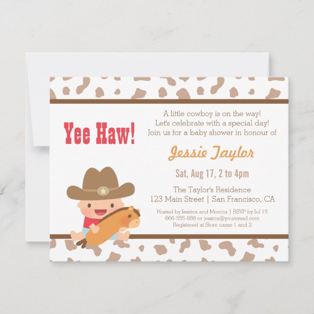 Tarjetas de Invitación para Baby Shower con Tema d (Anverso)