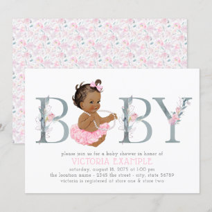 Tarjetas de invitación para baby shower de bailari