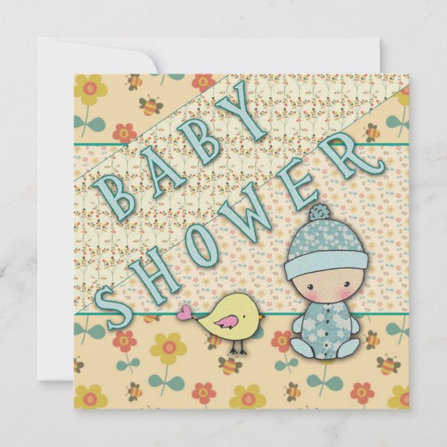 Tarjetas de Invitación para Baby Shower de Bebé Ni (Anverso)