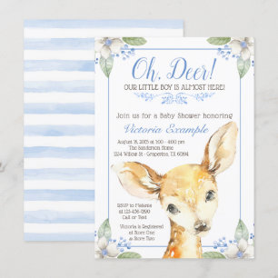 Tarjetas de Invitación para Baby Shower de Ciervo 