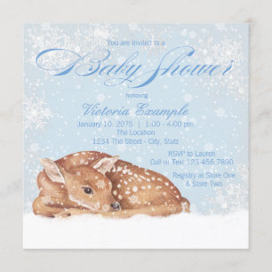 Tarjetas de Invitación para Baby Shower de Ciervo 
