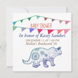 Tarjetas de Invitación para Baby Shower de Dinosau