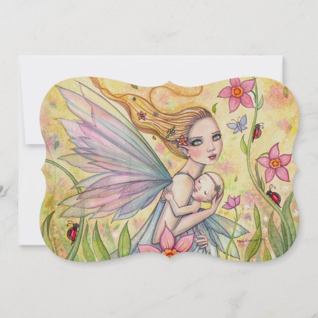 Tarjetas de Invitación para Baby Shower de Hada de (Anverso)