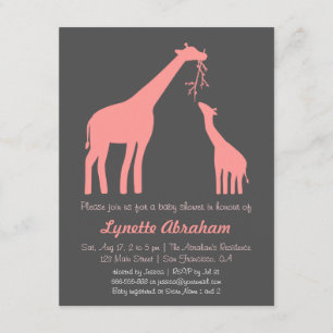 Tarjetas de Invitación para Baby Shower de Jirafa