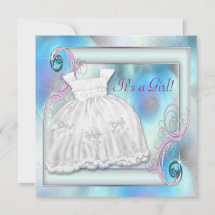 Tarjetas de Invitación para Baby Shower de Niña Az