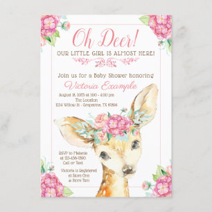 Tarjetas de Invitación para Baby Shower de Niña Ci