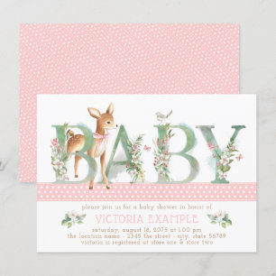 Tarjetas de Invitación para Baby Shower de Niña co