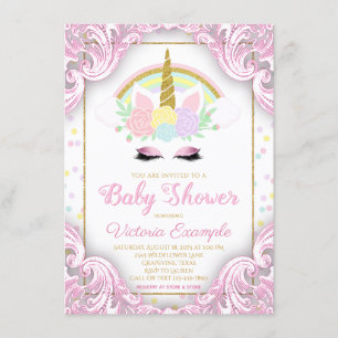 Tarjetas de Invitación para Baby Shower de Niña Du