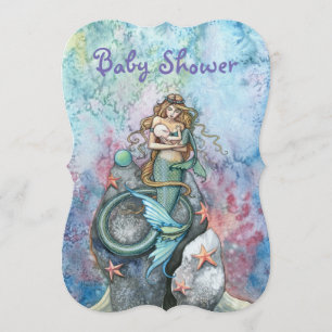 Tarjetas de Invitación para Baby Shower de Sirena 