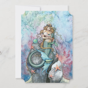 Tarjetas de Invitación para Baby Shower de Sirena 