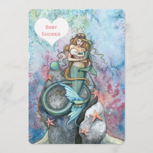 Tarjetas de Invitación para Baby Shower de Sirena 