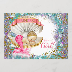 Tarjetas de Invitación para Baby Shower de Sirenit