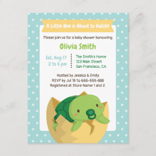 Tarjetas de Invitación para Baby Shower de Tortuga