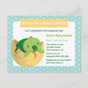 Tarjetas de Invitación para Baby Shower de Tortuga
