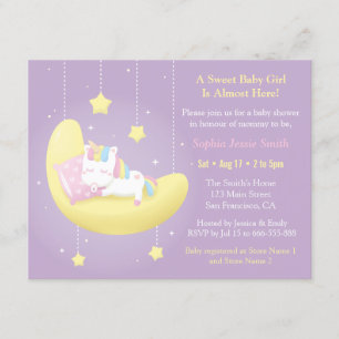 Tarjetas de Invitación para Baby Shower de Unicorn