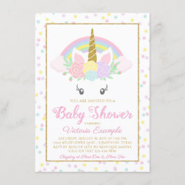 Tarjetas de Invitación para Baby Shower de Unicorn