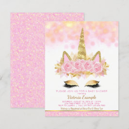Tarjetas de Invitación para Baby Shower de Unicorn