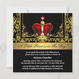 Tarjetas de Invitación para Baby Shower del Prínci