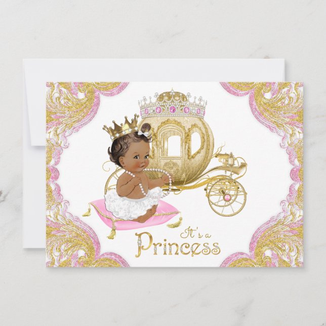 Tarjetas de Invitación para Baby Shower Princesa É (Anverso)