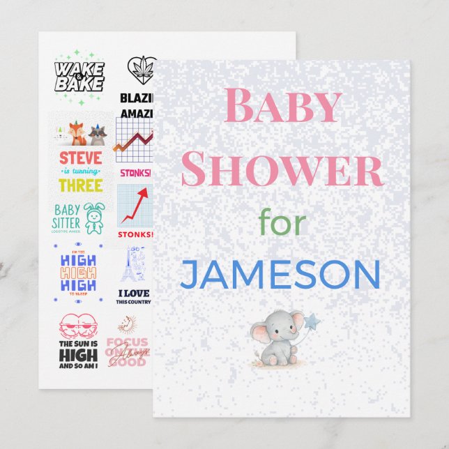 Tarjetas de Invitación para Baby Shower Tarjetas A (Anverso / Reverso)
