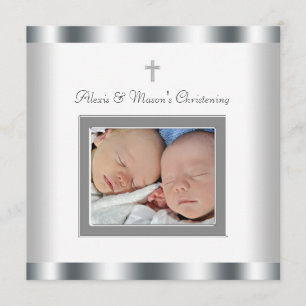 Tarjetas de Invitación para Bautizo con Foto de Ge