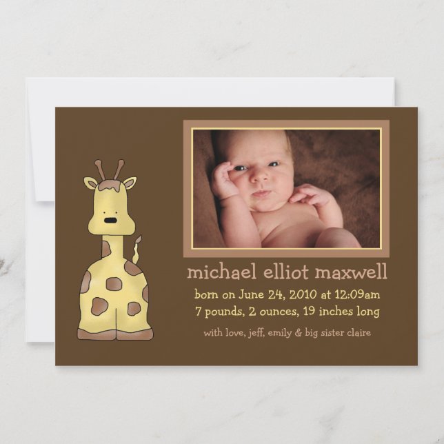 Tarjetas de Invitación para bebés (Anverso)