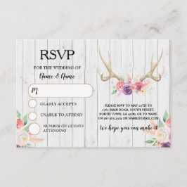 Tarjetas de Invitación para Boda Rústica con Cuern