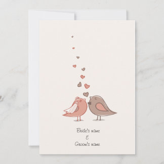 tarjetas de invitación para bodas de aves amorosas