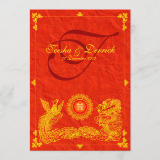 Tarjetas de invitación para bodas Oriental Dragon