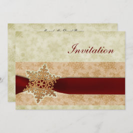 tarjetas de invitación para bodas rojas de inviern