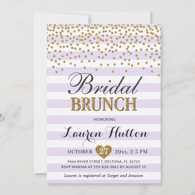 Tarjetas de invitación para brunch con bodas de or (Anverso)