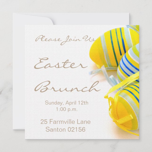 tarjetas de invitación para brunch de Pascua de 5, (Anverso)