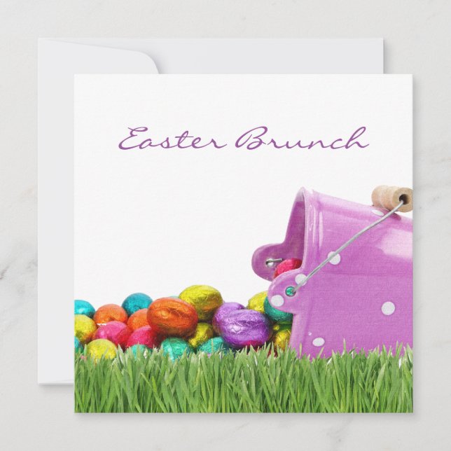 tarjetas de invitación para brunch de Pascua de 5, (Anverso)