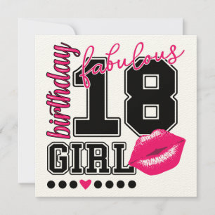 Tarjetas de invitación para chica de 18 años, beso