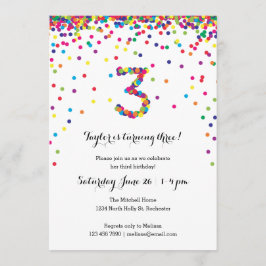 Tarjetas de Invitación para Cumpleaños 3 con Confe