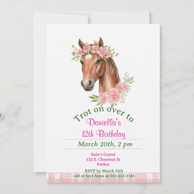Tarjetas de Invitación para Cumpleaños de Chica de (Anverso)
