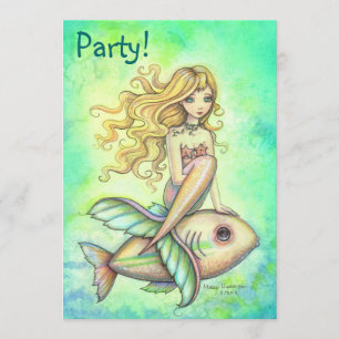 Tarjetas de Invitación para Cumpleaños de Sirena y