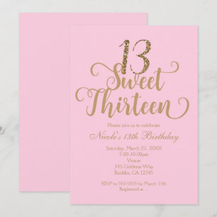 Tarjetas de Invitación para Cumpleaños Dulces 13 R