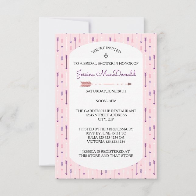 Tarjetas de Invitación para Despedida de Soltera c (Anverso)