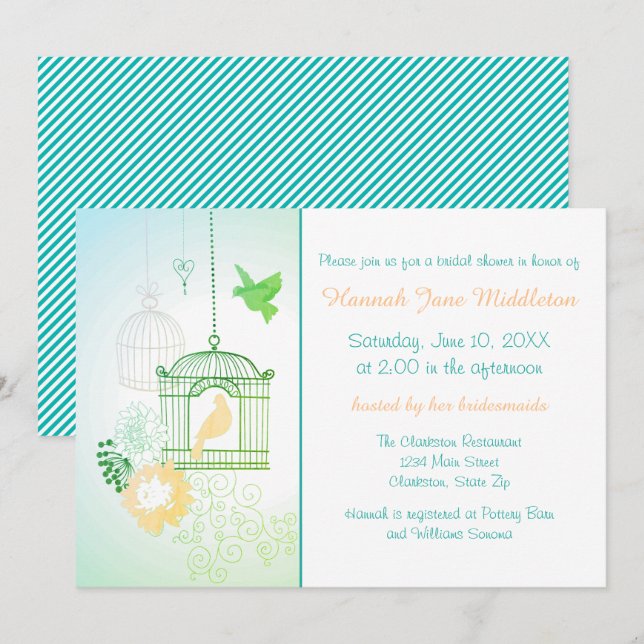 Tarjetas de Invitación para Despedida de Soltera D (Anverso / Reverso)