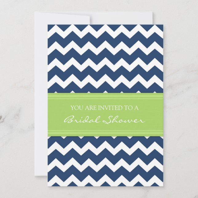 Tarjetas de invitación para ducha de novia Blue Li (Anverso)
