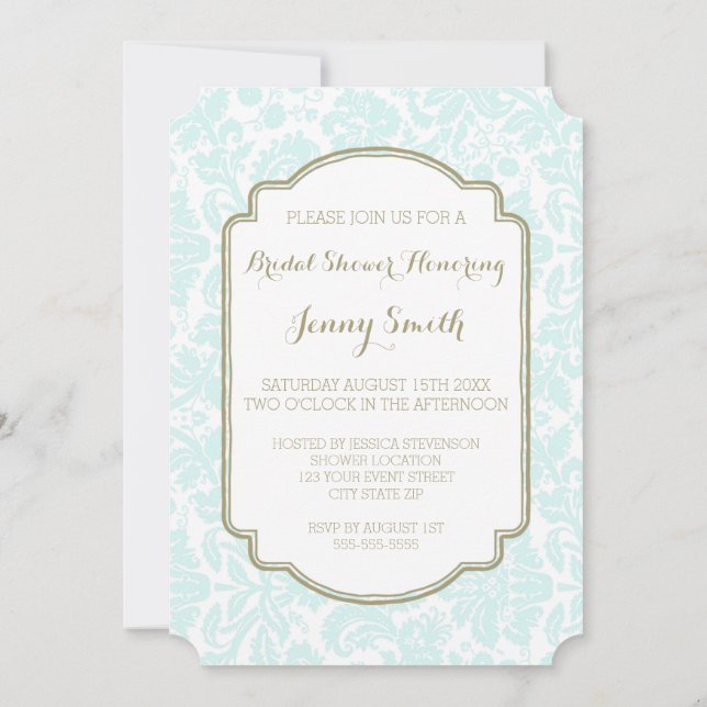 Tarjetas de invitación para ducha de novia Sky Blu (Reverso)