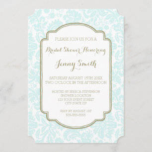 Tarjetas de invitación para ducha de novia Sky Blu