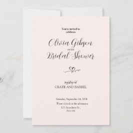 Tarjetas de invitación para duchas nupciales elega