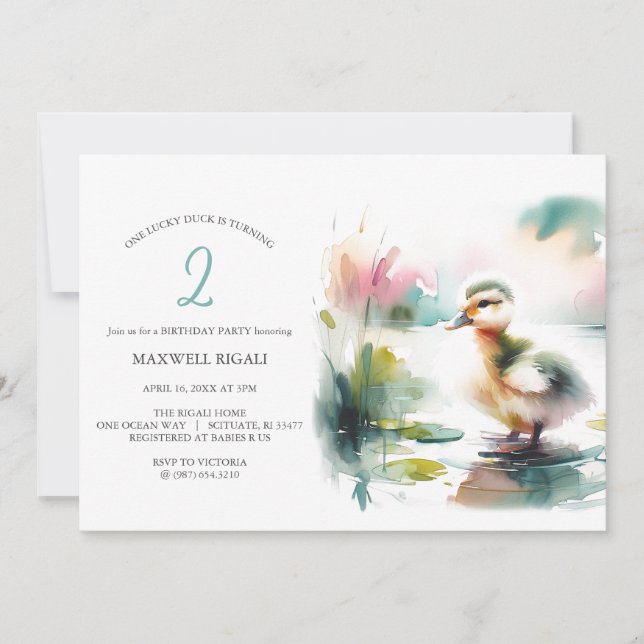 Tarjetas de Invitación para el 2do Cumpleaños de O (Anverso)